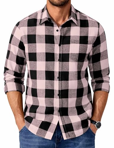 COOFANDY Flannel Shirt for Men Long Sleeve Casual Shirts Fall Jackets