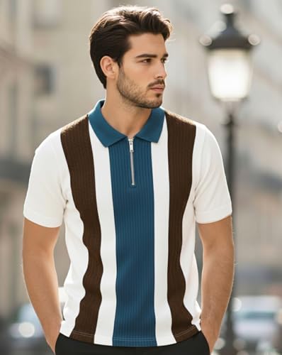 Image of AUSK Men Printed Polo Neck Cotton Blend T-Shirt (Regular Fit, Half Sleeve) || Tshirts for Mens