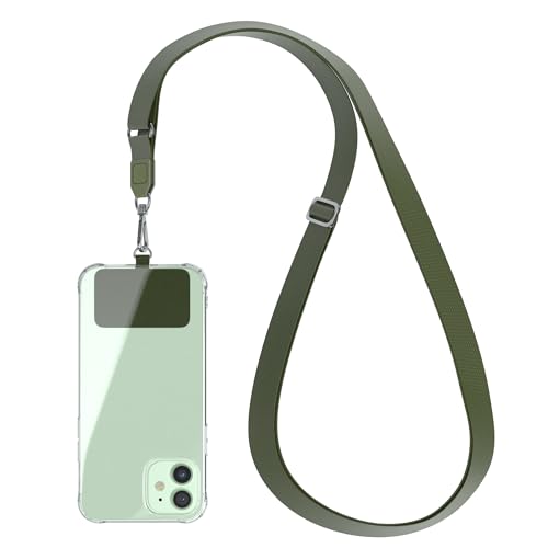 EAZY CASE catena universale per cellulare adatta a tutti gli smartphone, catena da appendere, cover con cordino, catena per smartphone da portare in giro, cinghia per cellulare, Verde
