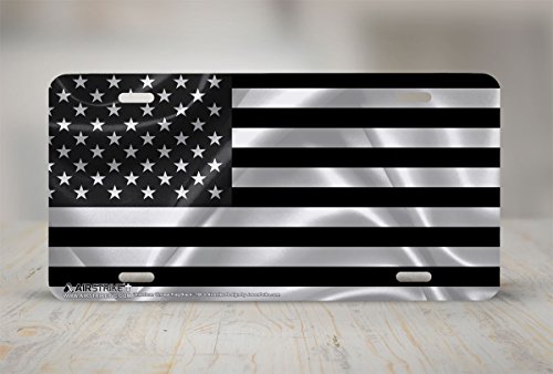 Black American Flag License Plate, American Flag License Plate, Front License Plate Designs, Front Plate For Car, Made In Usa By Airstrike License Plates, (Made Of Metal)-766 #TOP7