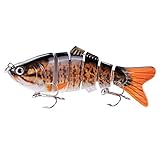 BOMSO 5pcs/1pc Fishing Lure 6 Segment Swimbait Crankbait Rugged and Durable Lifelike Hard Bait 18g 10cm with 6# Fishing Hook