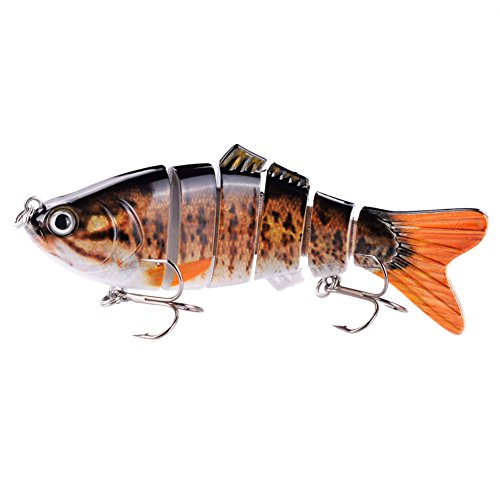 BOMSO Multisection Series 5pcs/1pc Fishing Lure 6 Segment Swimbait Crankbait Rugged and Durable Lifelike Hard Bait 18g 10cm with 6# Fishing Hook