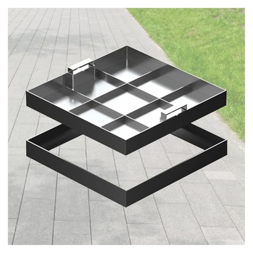 Couvercle de regard encastré en acier inoxydable 33x33cm pour trou d'homme