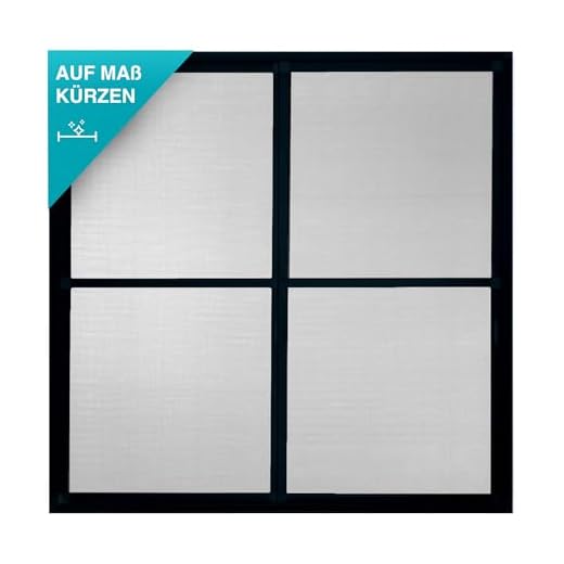 APANA Fliegengitter Schiebetür 240x240 cm – Insektenschutz Balkontür & Terrassentür ohne Bohren, zuschneidbar für Doppeltür, Aluminium Rahmen & Fiberglas Gewebe, stabil & langlebig Anthrazit