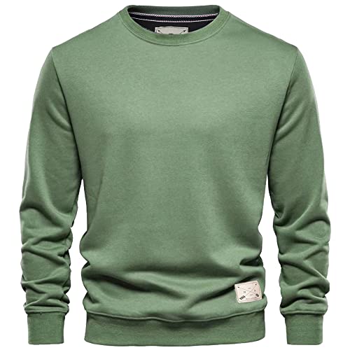 Blu Apparel Mens Jumper Premium Branded Crew Neck Cotton Sweater Pullover Sweatshirt Jumpers for Men UK Black Navy Charcoal S M L XL 2XL (UK, Alpha, S, Regular, Regular, Green)