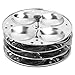 KSJONE Stainless Steel Idli Stand | 4-Plates Idli | Idli Preparation | Supreme Quality Food Grade Idli Stand | Makes 16 Idlis (Round Shape)