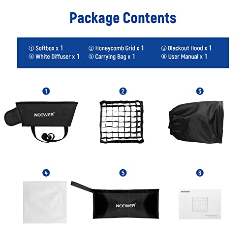 Image of NEEWER 12.2 inchx11.4 inch Foldable Softbox Diffuser with Grid and Bag for NL660 /SNL660 /RGB660 /RGB660 Pro /RGB660 PRO II LED Video Light Panel, Studio Photo Portrait Photography YouTube Video Soft Lighting | 12.2 inchx11.4 inch, Foldable, LED Video Light Panel Diffuser, for Studio Photo Portrait Photography YouTube Video Soft Lighting