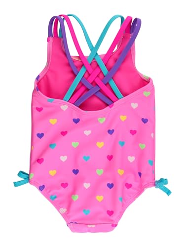 Image of RuffleButts Girls UPF50+ Sun Protection Tie Shoulder /Cross Back One Piece Swimsuit