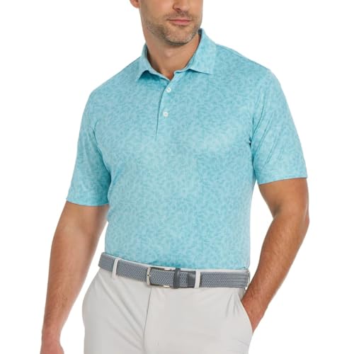Greg Norman Men’s ML75 UPF 50+ Moisture Wicking Polo (Green, Large)