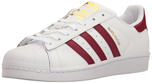 Image of adidas Originals Women's Superstar Sneaker, White /Collegiate Burgundy /Gold Metallic, 7.5