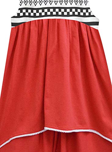 Image of A.T.U.N. (ALL THINGS UBER NICE) Girls Cotton High-Low Mini Dress | Printed Sleeveless Party Dress for Girls