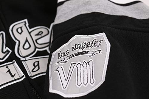 vkwear Men's Athletic Los Angeles Varsity Sherpa Fleece Lined LA Zip Up Hoodie Jacket4