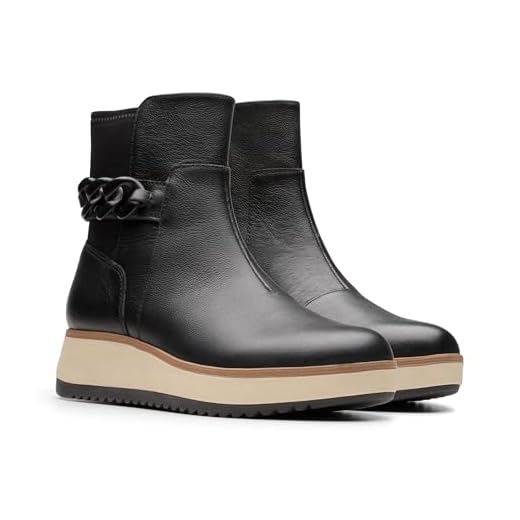 Clarks Bota feminina Zylah Rose Ankle Boot, Couro preto, 7.5