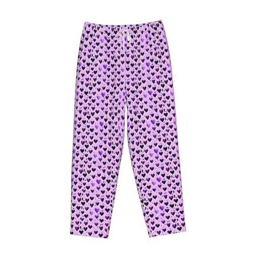 Pantalon de pyjama violet à cœurs le cadeau cocooning idéal