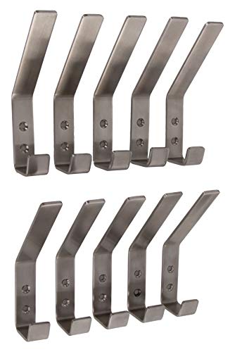 Gedotec Percheros de pared percheros universales percheros de acero inoxidable curvados   SANDRA grande | 135 x 20 mm | Percheros de pared para atornillar