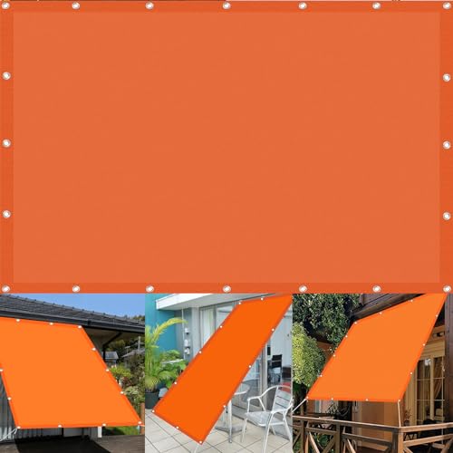 Voile rectangulaire orange en polyester imperméable | Filet d'ombrage robuste avec corde - 2