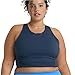 POPSUGAR Long Line Sports Bra Women, Workout Crop Tops for Women Longline Criss Cross Gym Yoga Tops with Built in Bra for Running Pilates Blue Storm, Large