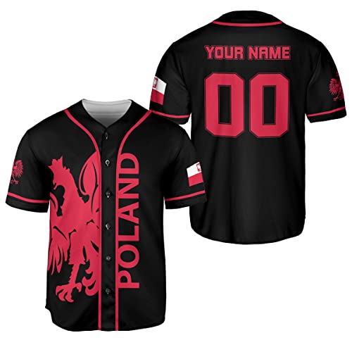 Leprints Personalized Polska Baseball Jersey, Poland Coat of Arms Lion Baseball Jersey for Men Women Polska Flag Jersey miniatura 1