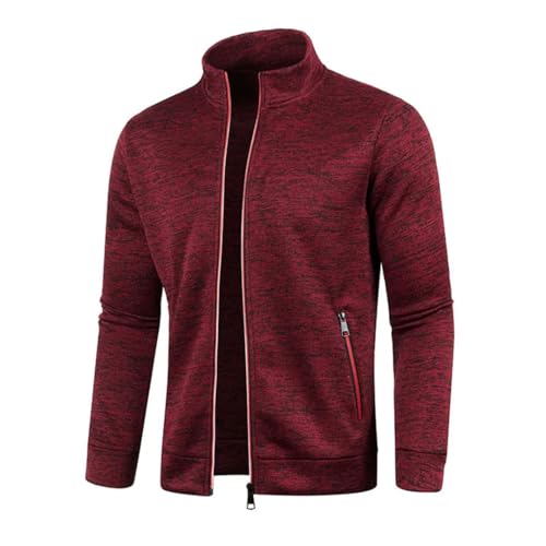 Men’S Casual Loose Fit Knitted Cardigan O-Neck Long Sleeve Full Zip Solid Outwear with Pockets4