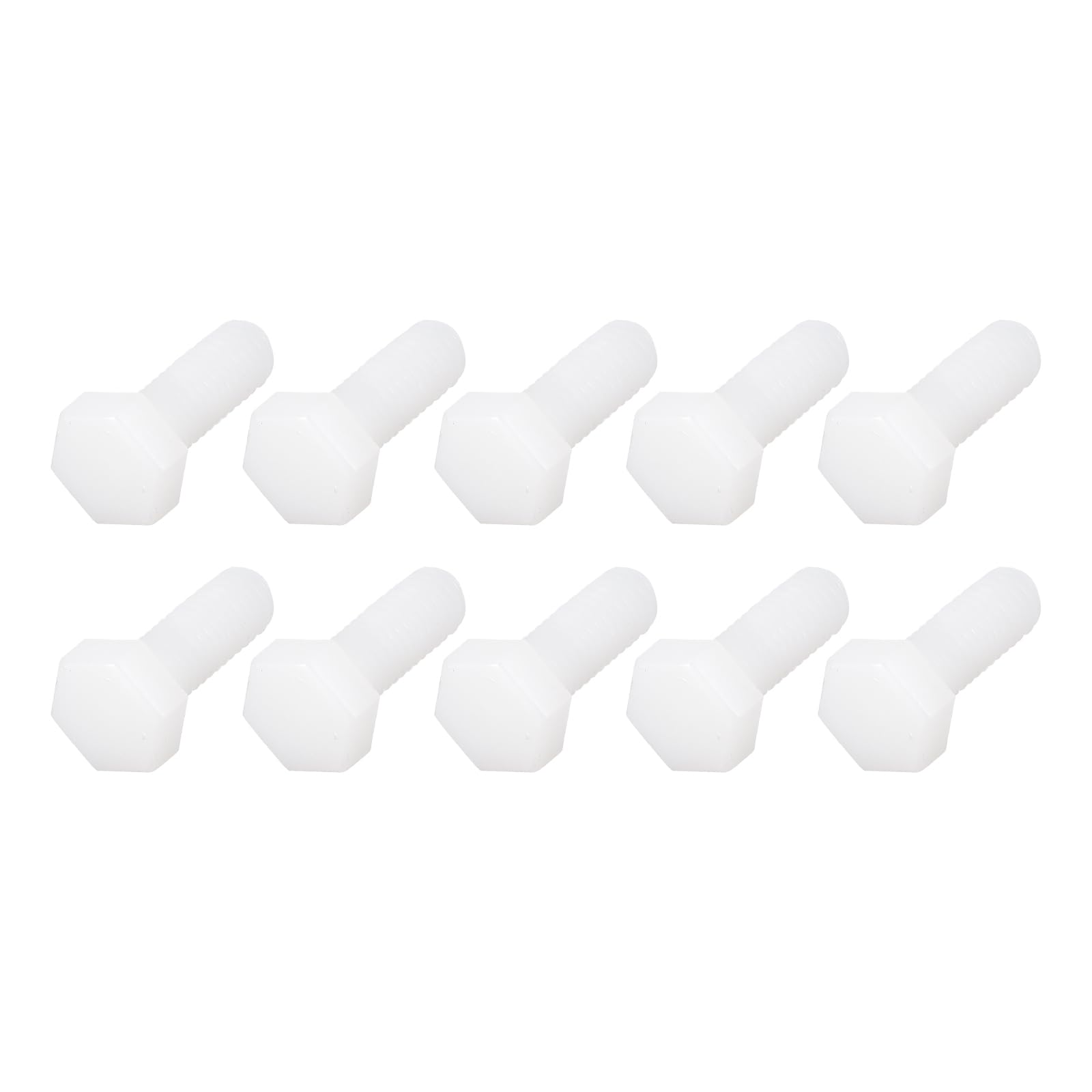 METALLIXITY Nylon Hex Bolts (M6-1x12mm) 50Pcs, Plastic Coarse Fully Threaded Metric Hex Head Cap Screw Bolt