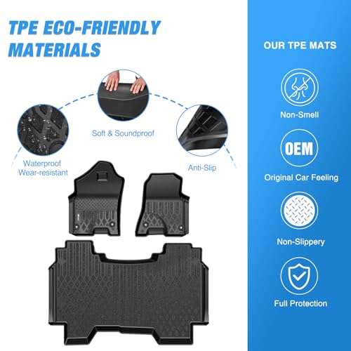 Image of Nilight TPE Floor Mats for Dodge Ram 1500 Crew Cab New Body