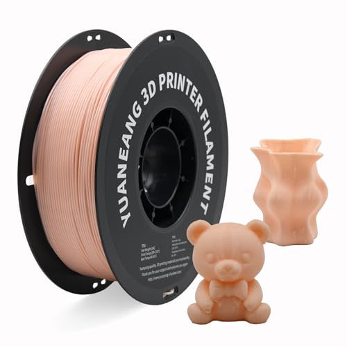 YUANEANG TPU 3D Printer Filament 1.75mm Skin Color, 1kg Spool, Flexible & Durable TPU Material (Shore 95A), High Elasticity, Impact-Resistant, Wear-Resistant, ±0.03mm Precision, Ideal for Grips