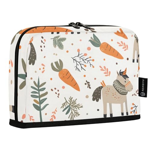 Mnsruu Trousse à crayons avec motif cheval debout - Grande capacité - Pour garçons et filles - Multi-couches - Organiseur de papeterie pour l'école, le bureau, le travail