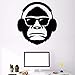 Produktbild Crjzty Wanddekoration Affenkopf In Sonnenbrille Musikalische Kopfhörer Wandtattoo Dekor für Zuhause Kreative Affenkopf Vinyl   Wandaufkleber 84x92 cm