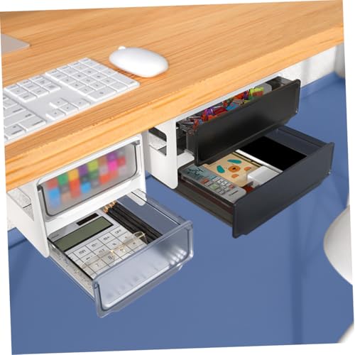 Boîte de rangement sous bureau blanc compacte en ABS pour stylos - 7