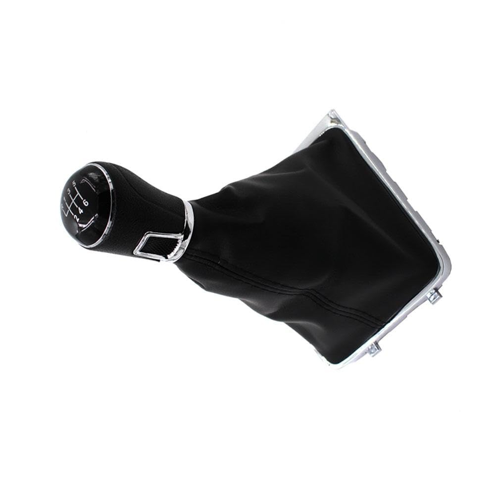 YDXHERTA Black ABS+Leather Car 5 6 Speed Gear Shift Konb Gaiter Shifter Knob for Passat B6 B7 CC 2005-2013 Auto Parts(6 Speed with Boot)