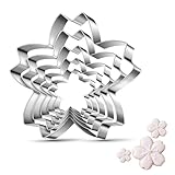 Cherry Blossoms Flower Style Cookie Cutter Christmas Biscuit Cutters New Year’s Day DIY Baking Mold, Pack of 5