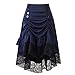Produktbild OverDose Damen Damen Vintage Steampunk Victorian Goth Spitze Party Rock Vordere Taste Niedrig hoch Rock Unregelmäßigen Cocktail Chiffon Spitze Cosplay Kostüm