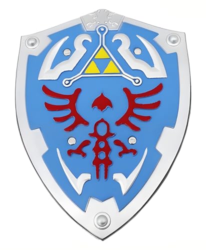 Fantasy Foam Sword Legend Master Prop Game Costume Link Sky Shield Breath of Wind Halloween Birthday Weapons (Shield Light Blue 20)