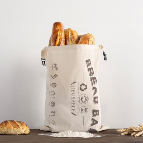 Bolsa para pan de algodón y TPU premium con cierre hermético reutilizable reutilizable 5