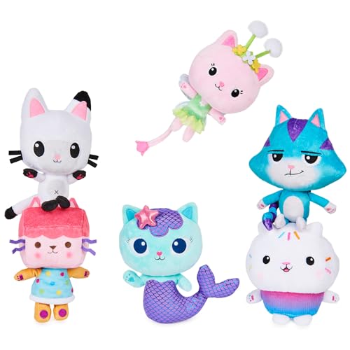HX- Gabby's Dollhouse House | Pandy Paws, Mercat, Kitty Fairy, CatRat Purr-ific Plush Toy Kids Toys for Ages 4 and Up (Mercat)