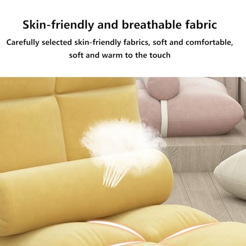Folding Floor Gaming Chair,5-Position Adjustable Lazy Padded Sleeper, Sofa Bed with Back Support, Couch Recliner Floor Chair for Meditation, Reading in Bedroom, Livi Grey - Image 6