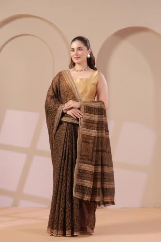 Image of TAMAIRA FASHION Mulmul Pure Cotton Saree For Woman Warli Printed |Office Wear Daily Wear Sarees For Women Without Blouse Piece(Available in 16 Colours)