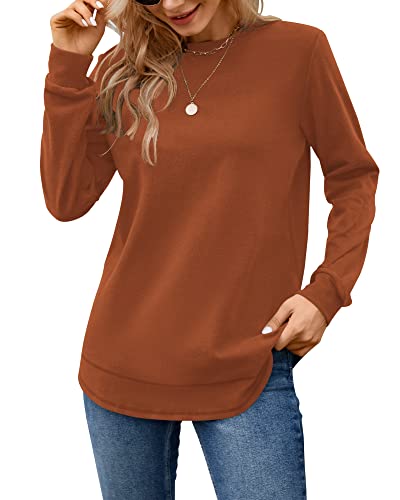 Image of MOLERANI Sweatshirts for Women Casual Long Sleeve Crewneck Shirt Tunic Tops | Pullovers, Soft Lightweight Warm Fabric, Loose Fit, Fall Winter Trendy Clothes, Daily Wear, Workout, Outdoor Outfits