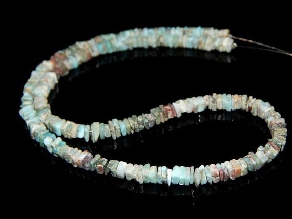 Larimar Heishi perles carrées lisses 5x4mm en pierre naturelle pour création de bijoux de luxe