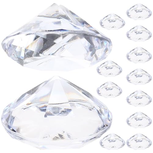 Toyvian 12 Pièces Porte-Cartes Effet Cristal Forme Diamant en Acrylique de Table Facile à Prendre pour Décoration de Table Mariage pour Fêtes et...
