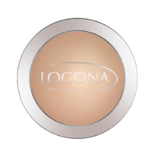 Preisvergleich Produktbild LOGONA Naturkosmetik Face Powder No. 02 Medium Beige, Natural Make-up, mattierender Kompaktpuder, Mittlerer Hautton, Bio-Extrakte, Vegan, 10 g