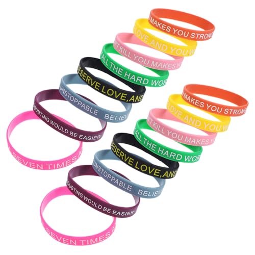 DINHEAROM 100Piezas Pulseras Motivacionales Unisex de Elástica Frases Inspiradoras para Adolescentes
