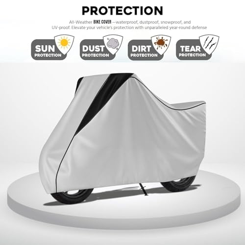 Image of Motorcycle Scooty Body Cover for Outdoor Use - Heavy Fabric Water Resistant Two Wheeler Cover with UV, Dust & Rain Protection Compatible for Ola S1 Pro