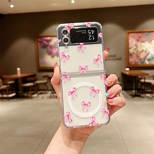 Coque Samsung Galaxy Z Flip 4 magnétique transparente avec motif nœud papillon ENILSA