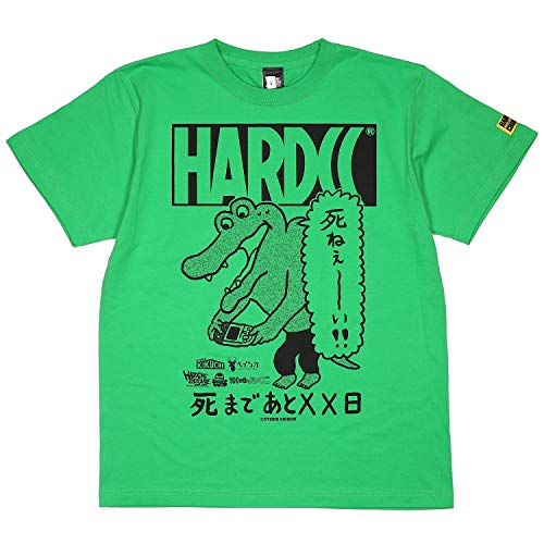 (ハードコアチョコレート) HARDCORE CHOCOLATE 100日後に死ぬワニ (無邪気ブライトグリーン)(SS:TEE)(T-1393MS-BK) Tシャツ 半袖 カットソー 日めくり漫画 マンガ きくちゆうき XL ブライトグリーン