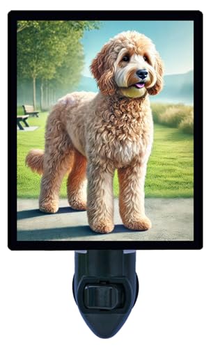 Lámpara de noche Goldendoodle, diseño perro, foco 4W