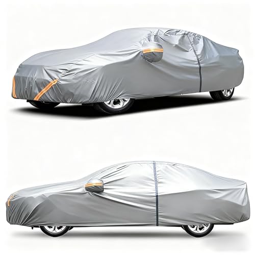 車カバーカスタムボルボ V60 XC 2010〜2025年モデルを含む と互換性あり、屋外収納防水通気性、フルカバー屋外全天候型保護雨日(Silver)