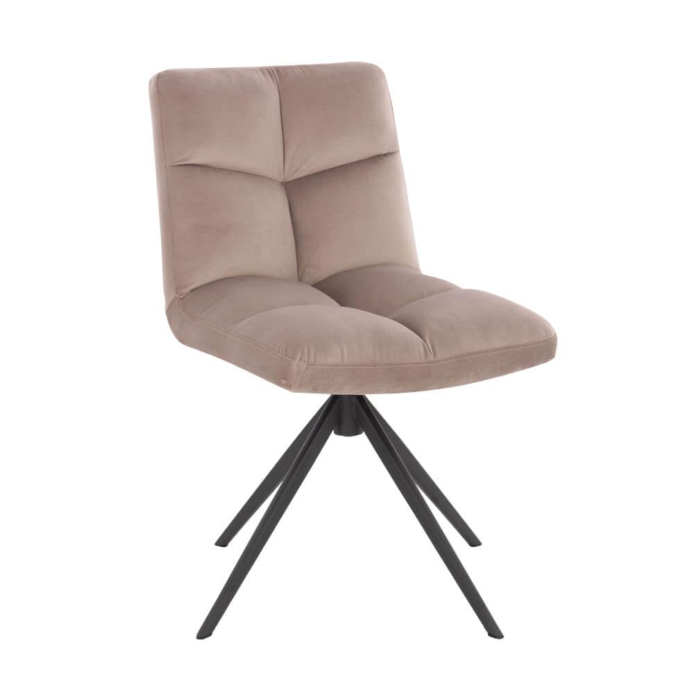 Home Deluxe - Esszimmerstuhl NODA - 6er Set, Farbe: Samt Hellbraun - 360 Grad drehbar, weiche Polsterung, bis 120 kg belastbar I Küchenstuhl Speisestühle Esszimmerstühle