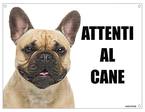 BULLDOG FRANCESE attenti al cane mod 5 TARGA