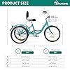YITAHOME 24 & 26 Inch Adult Tricycle, 1 & 7 Speed 3 Wheel Bikes, Large Seat with Backrest Trike for Adults with Front & Rear Baskets, Cruiser Bike for Seniors Women Men Commute Picnic Outdoor #5